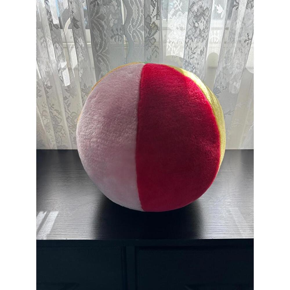 Colorful Plush Beach Ball Pillow – Soft Round Decorative Cushion